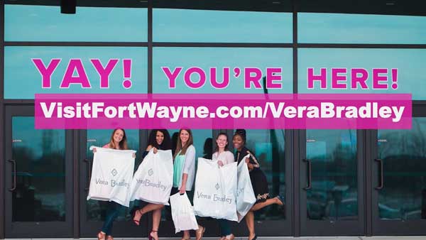 Friends posing after leaving the Vera Bradley Sale